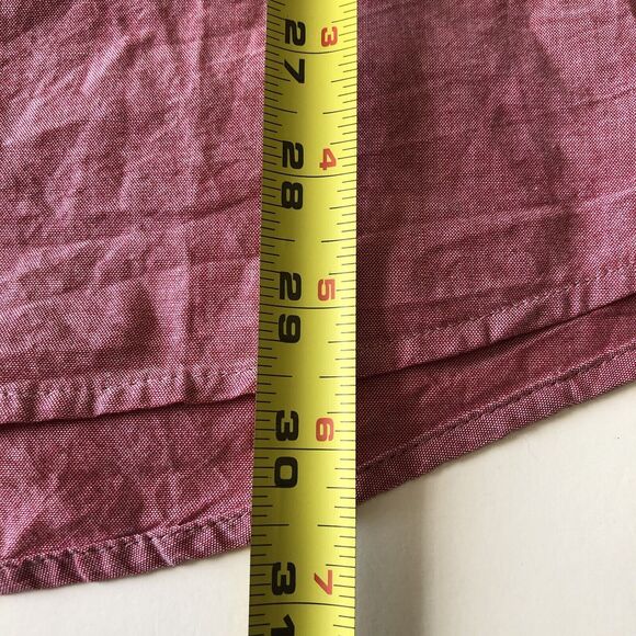 Tommy Hilfiger Men’s Button Up Shirt Custom Fit Heather Red Short Sleeve Large - Picture 7 of 15